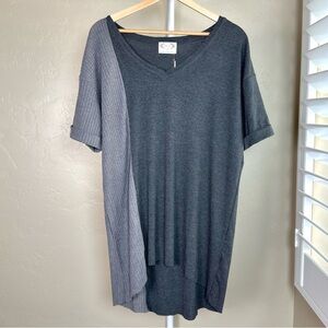 Joyfolie Mia Joy Women’s Soft Oversized Top Small Charcoal Gray